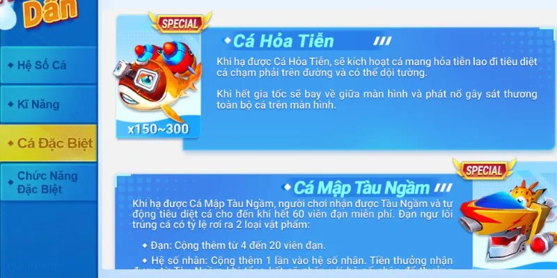 Thưởng đặc biệt khi tiêu diệt boss